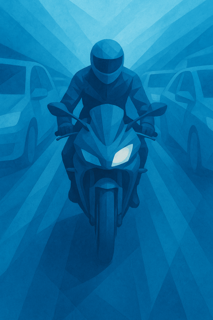 Moto circulation en inter-files droit routier